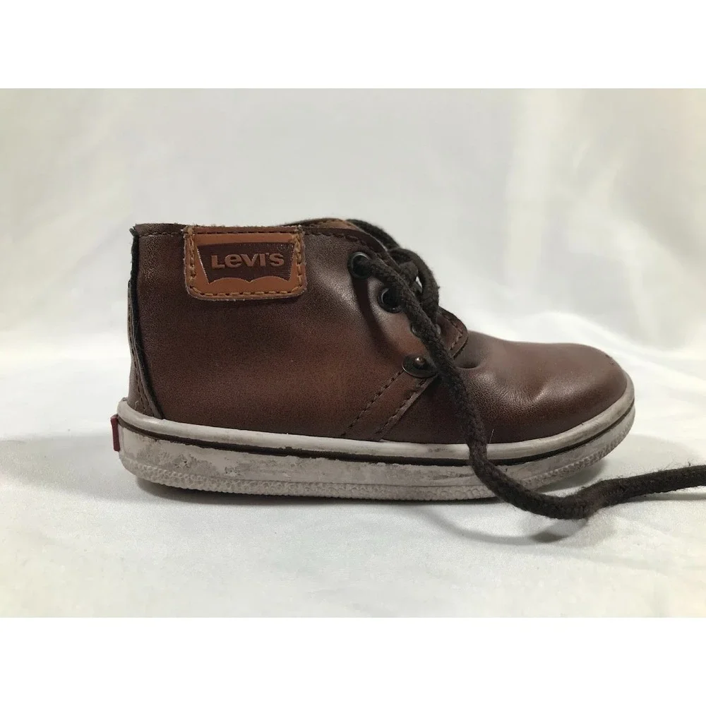 Levis Toddler Boy‎ Booties Brown Low Top Lace-Up 14cm Size US 5 SEE PICTURES